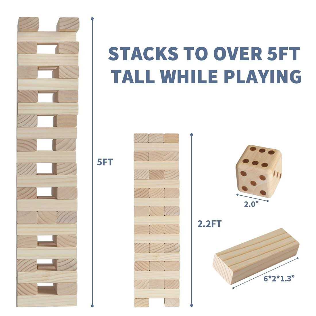 Megwoz Giant Tumble Tower Game Stacking Indoor/Outdoor - Sports Supplies Online Store