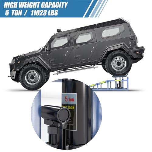 2 Pack Car Ramps,5T 11000lbs Steel Automotive Hydraulic Car Ramps,Garage Car Lift Hydraulic Ramps with Night Warning Reflective Stickers