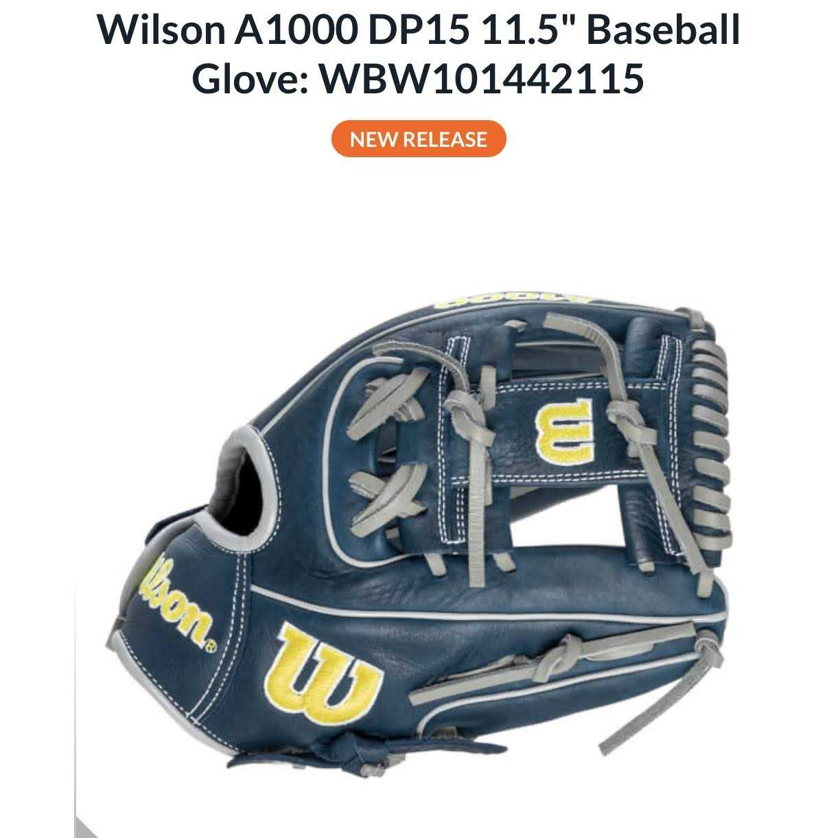 Wilson A1000 DP15 11.5 Infield Baseball Glove - Sports Supplies Online Store