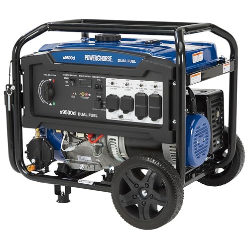 Powerhorse Portable Dual Fuel Generator with Electric Start, 9500 Watts