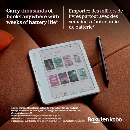 Kobo Libra Colour | eReader | 7” Glare-Free Colour E Ink Kaleido™ 3 Display | Dark Mode Option | Audiobooks | Waterproof | Black