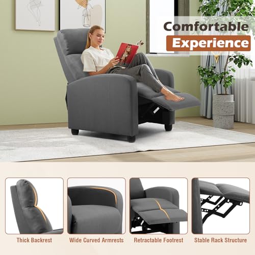 BestMassage | Recliner Chair | with 2 Point Massage Function | Black | with Lumbar Support, Adjustable Push Back, Wide Armrests