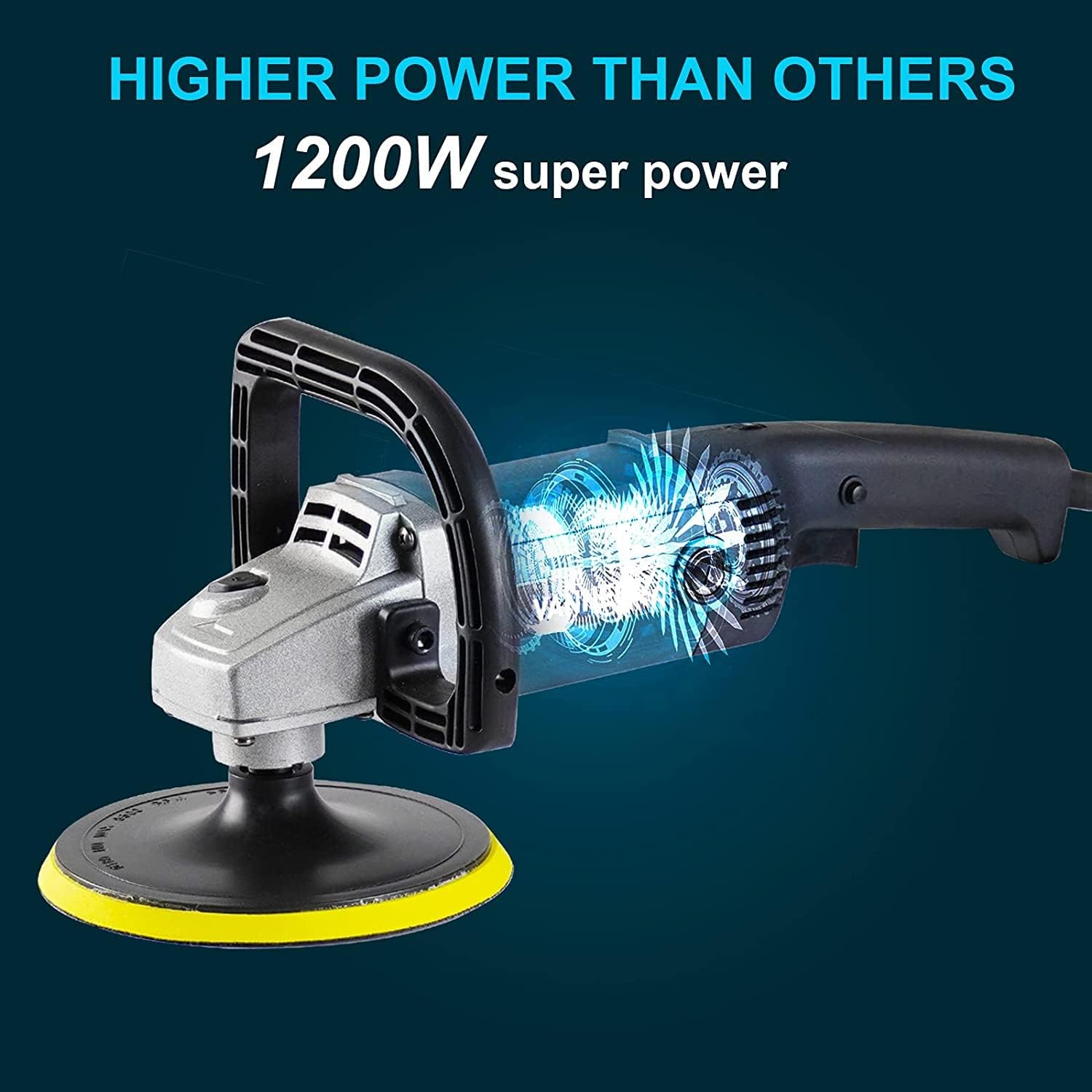 Buffer Polisher, 1200W 7-inch Car Polisher with 6 Variable Speed, 5 Foam Pads