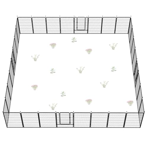 FXW Garden Fence 40in(H) x 36.0ft(L), 16 Panels Decorative Dog Fence Outdoor for The Yard – Heavy Duty Metal Animal Barrier for Dog and Rabbit