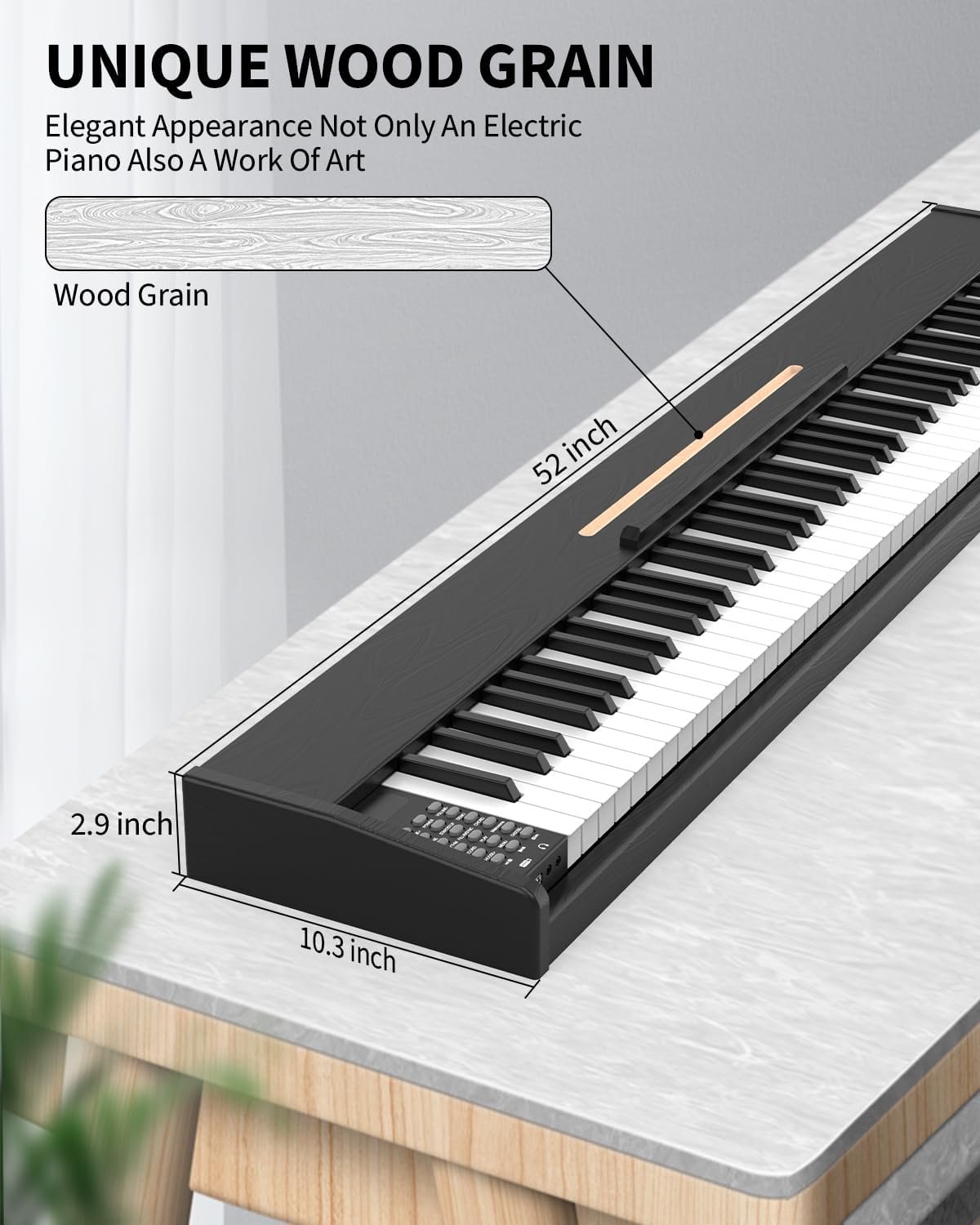 88 Key Digital Piano Keyboard,88 Key Full Size Weighted Hammer Action Electric Keyboard Piano with 200 Rhythms,200 Tones, Triple Pedal,Music Stand