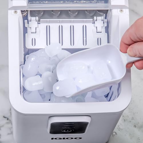 Igloo Electric Countertop Ice Maker Machine - Automatic and Portable - 33 Pounds in 24 Hours - Icecube Maker - Plastic Scoop and Basket