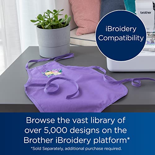 Brother PE545 Embroidery Machine, Wireless LAN Connected, 135 Built-in Designs, 4" x 4" Hoop Area, Large 3.7" LCD Touchscreen, USB Port