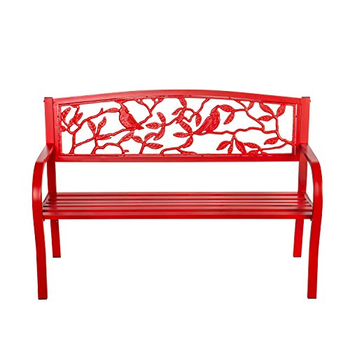 Evergreen Garden Sunflower Garden Bench Outdoors & Indoors | Cast Iron Metal Patio Bench | Outdoor Seating Furniture | Seats for Park, Porch, Deck
