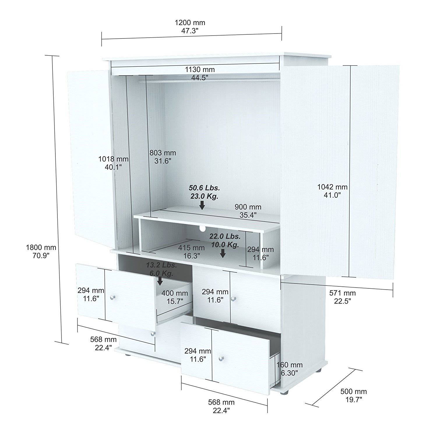 Armoire- AV Video Combo - White