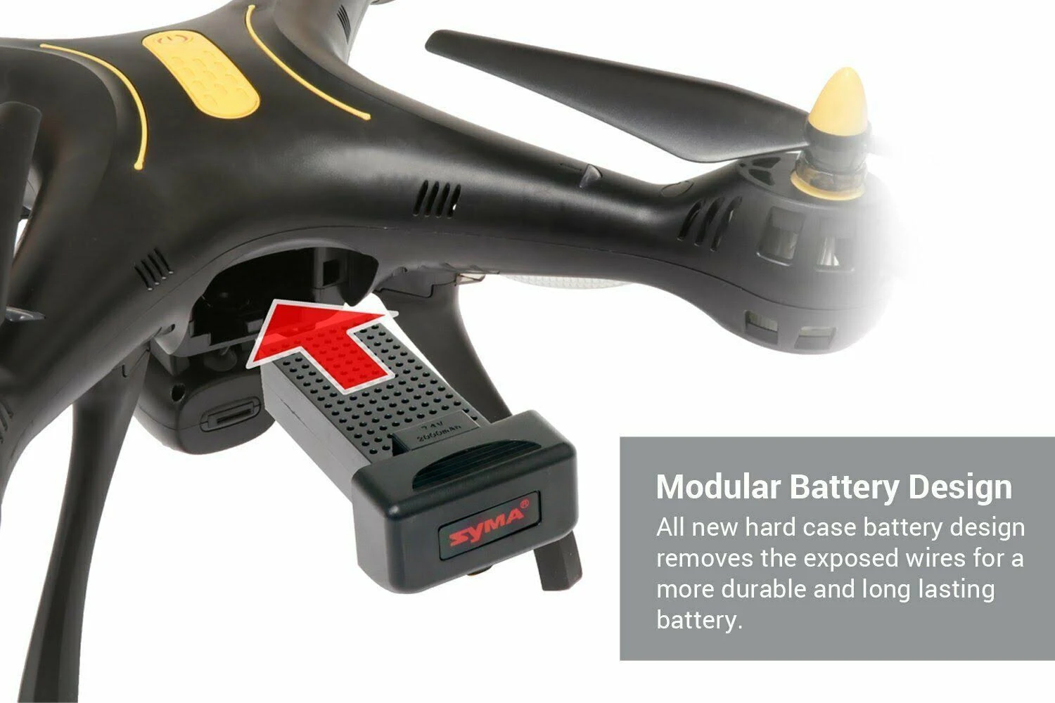 Syma X8SW WiFi FPV Quadcopter Drone 720p HD Camera Altitude Hold (Black/Yellow)