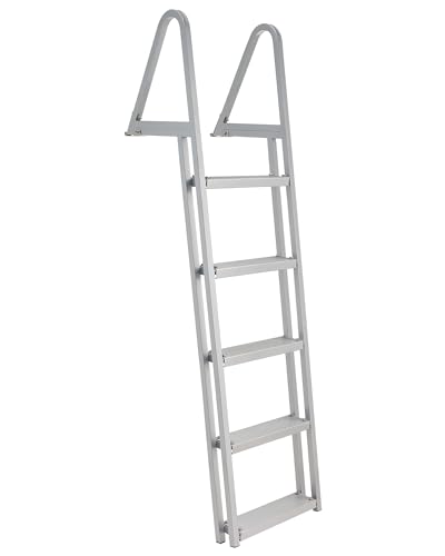 CO-Z 3 Step Removable Dock Ladder, Pontoon Boat Ladder with 350lb Load, Aluminum Swim Ladder with Wide Step & Nonslip Tread