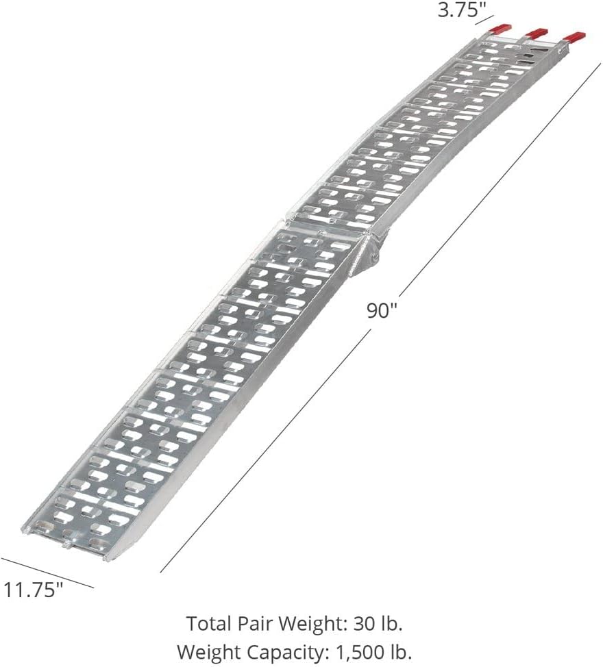 Titan Ramps Aluminum Plate Top Ramp 7.5 Ft Pair 1,500 Capacity Loading ATV