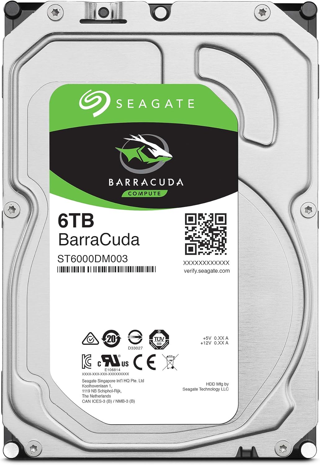 Seagate Barracuda 6TB Internal Hard Drive HDD – 3.5 Inch SATA 6 Gb/s 5400 RPM 256MB Cache for Computer Desktop PC (ST6000DM003)