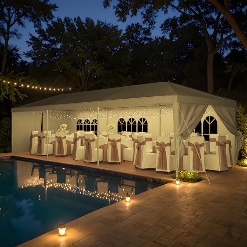 Flamaker Heavy Duty 10'x30' Party Tent Canopy - Waterproof Wedding & Event Shelter with Removable Sidewalls, 2 Doors