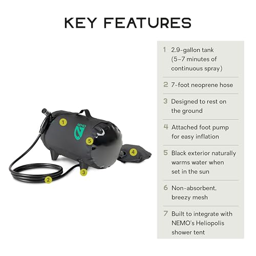 NEMO Helio Portable Pressure Camp Shower