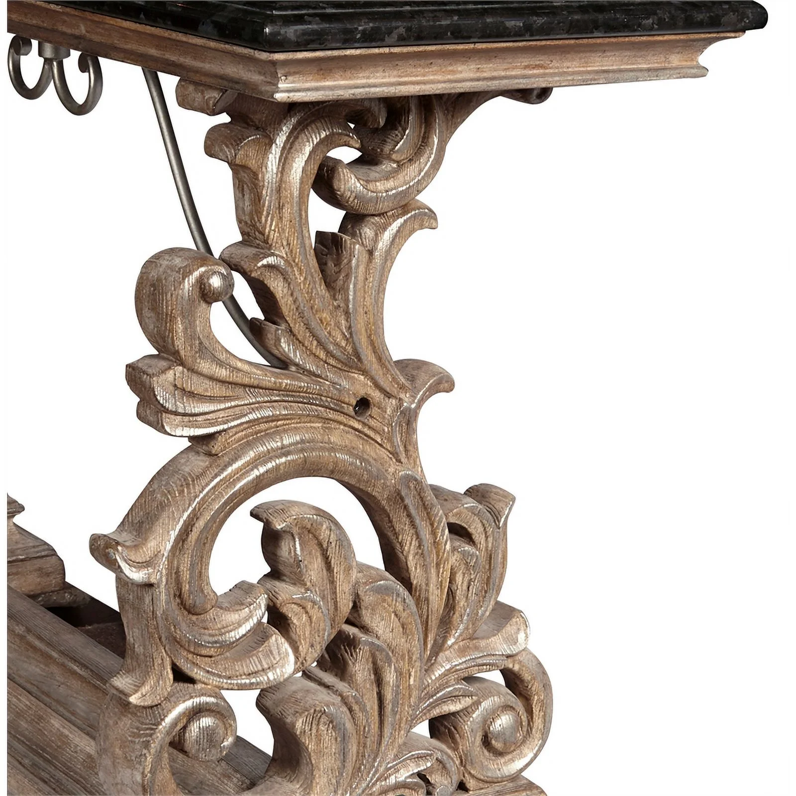 Wood Console Table with Marble Top in Brown by Pulaski Furniture