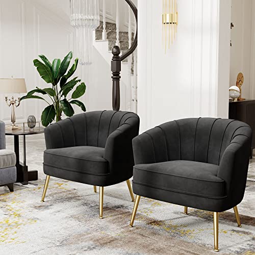 Andeworld Velvet Accent Chair, Upholstered Modern Single Sofa Side Chair