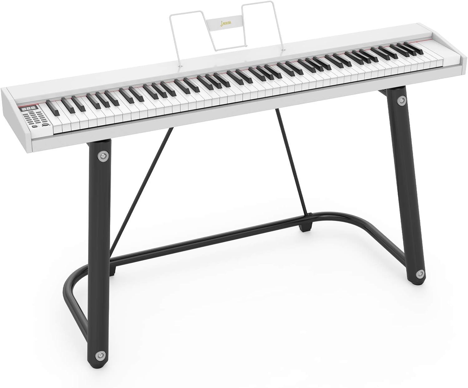 LAGRIMA LAG-600 Full Size Key Portable Digital Piano, 88 Key Electric Keyboard Piano with U Stand, Bluetooth, Sustain Pedal, Power Supply
