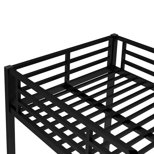 Heavy Duty Bunk Bed Frame with Ladder, Twin XL Over Twin XL Bunk Beds with Safety Guardrails, Adults Bunk Beds with Noise-Reducing Rubber Stoppers