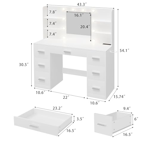Furmax Vanity Desk with Mirror