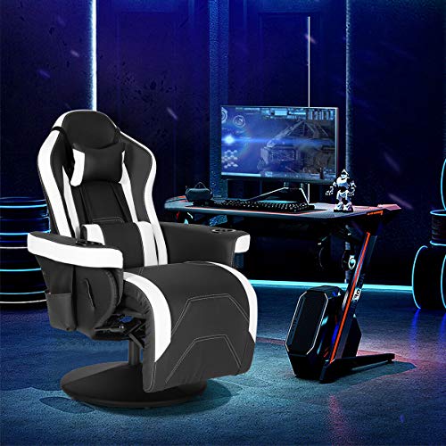 Modern-Depo Gaming Recliner Chair with Speakers, Massage, High Back, Cupholder, Headrest, Lumbar Support