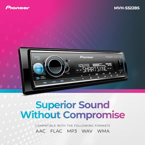 Pioneer MVH-S322BT Bluetooth Car Stereo with USB/AUX Inputs, Smartphone Connectivity, Pioneer Smart Snyc