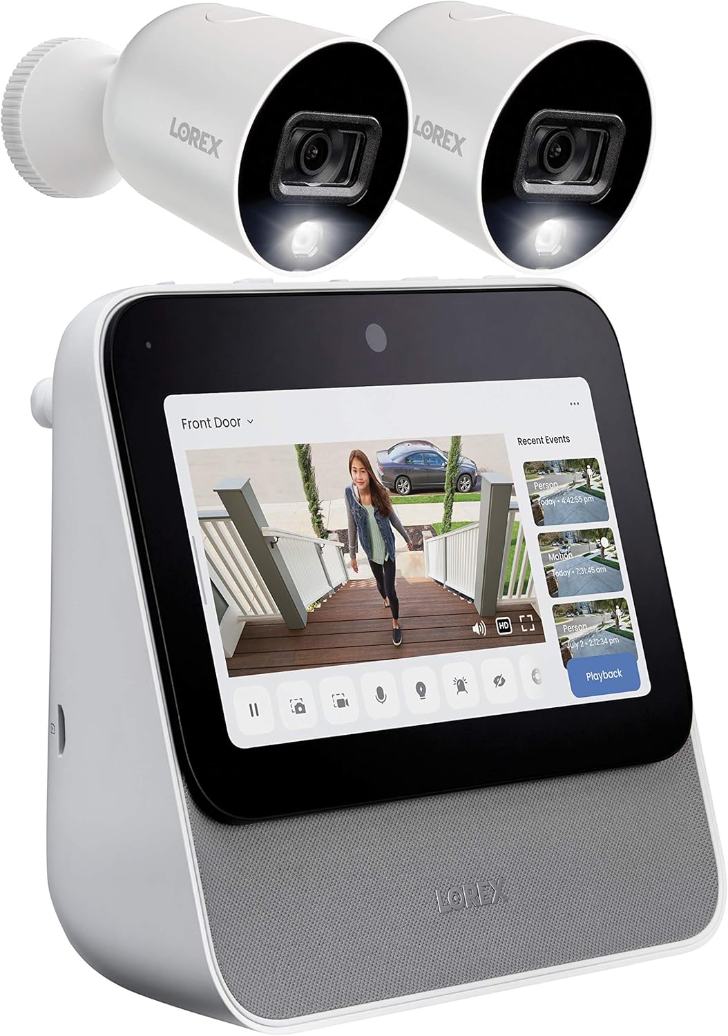 Lorex Smart Home Security Center, Wi-Fi Security Camera System with 1080p HD Bullet Cameras, Motion Detection and Color Night Vision