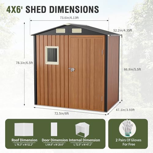 Outdoor Storage Shed, 5x3 Ft Metal Steel Tiny House with Lockable Door, Vertical Outside Storage Building for Garden, Backyard, Lawn, Patio Utility