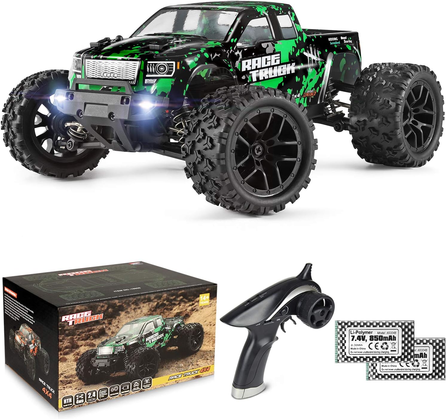 HAIBOXING 1:18 Scale All Terrain RC Car 18859E, 36 KPH High Speed 4WD Electric Vehicle with 2.4 GHz Remote Control