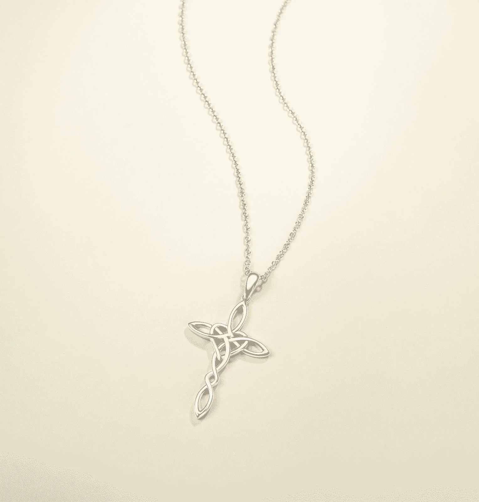 FANCIME 14K Gold Plated Sterling Silver Well-Crafted High Polished Celtic Knot Cross Crucifix Infinity Pendant Necklace Fine Jewelry Chic Valentines