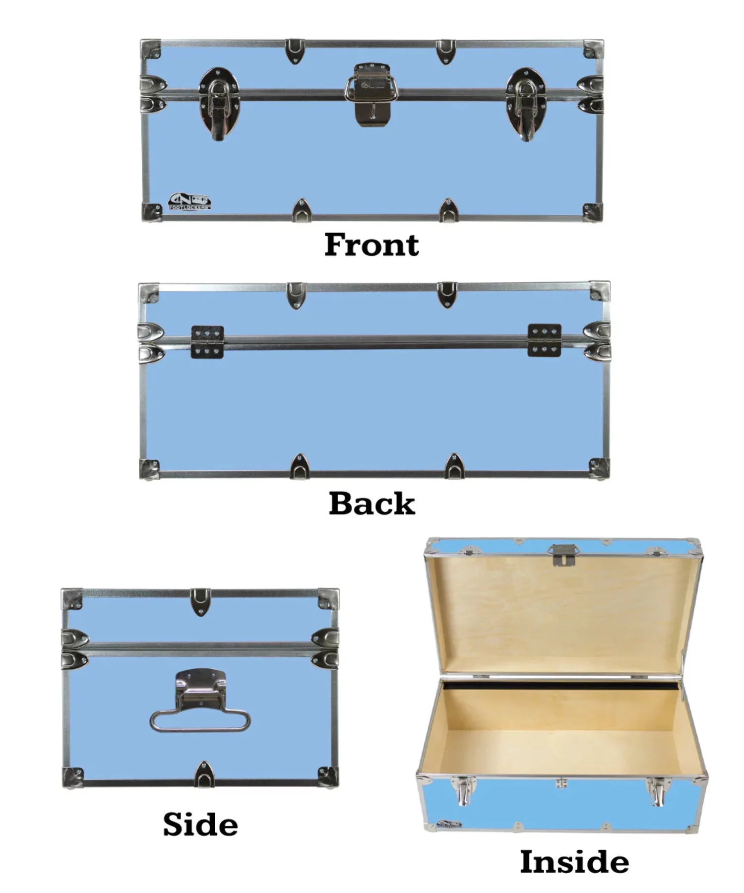 Happy Camper Steel Footlocker Trunk 32x18x13.5"