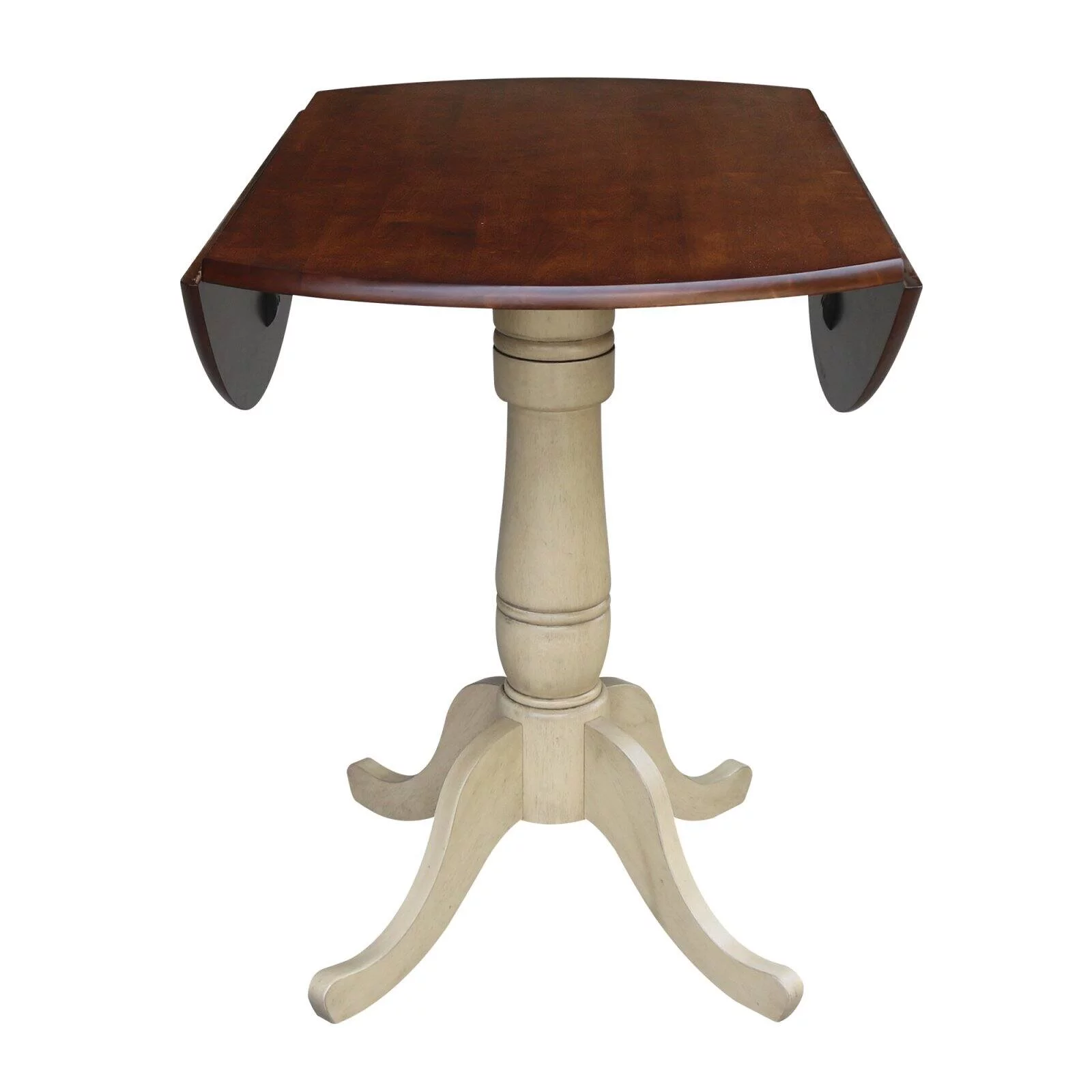 42" Round Dual Drop Leaf Pedestal Table - 35.5"H