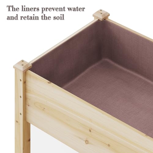 Wooden Raised Garden Bed ，Planter Box with Legs, Wooden Planter -Grow Herbs and Vegetables Outdoors &ndash; Naturally Rot-Resistant