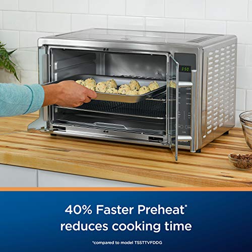 Oster Air Fryer Oven, 10-In-1 Countertop Toaster Oven Stainless Steel French Door Touch Control 2142008 countertop oven