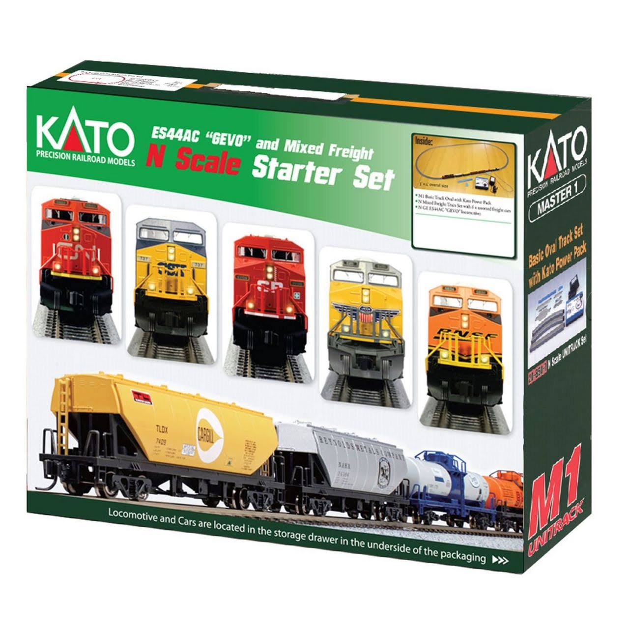 Kato N Scale ES44AC CN Locomotive u0026 Freight Starter Set