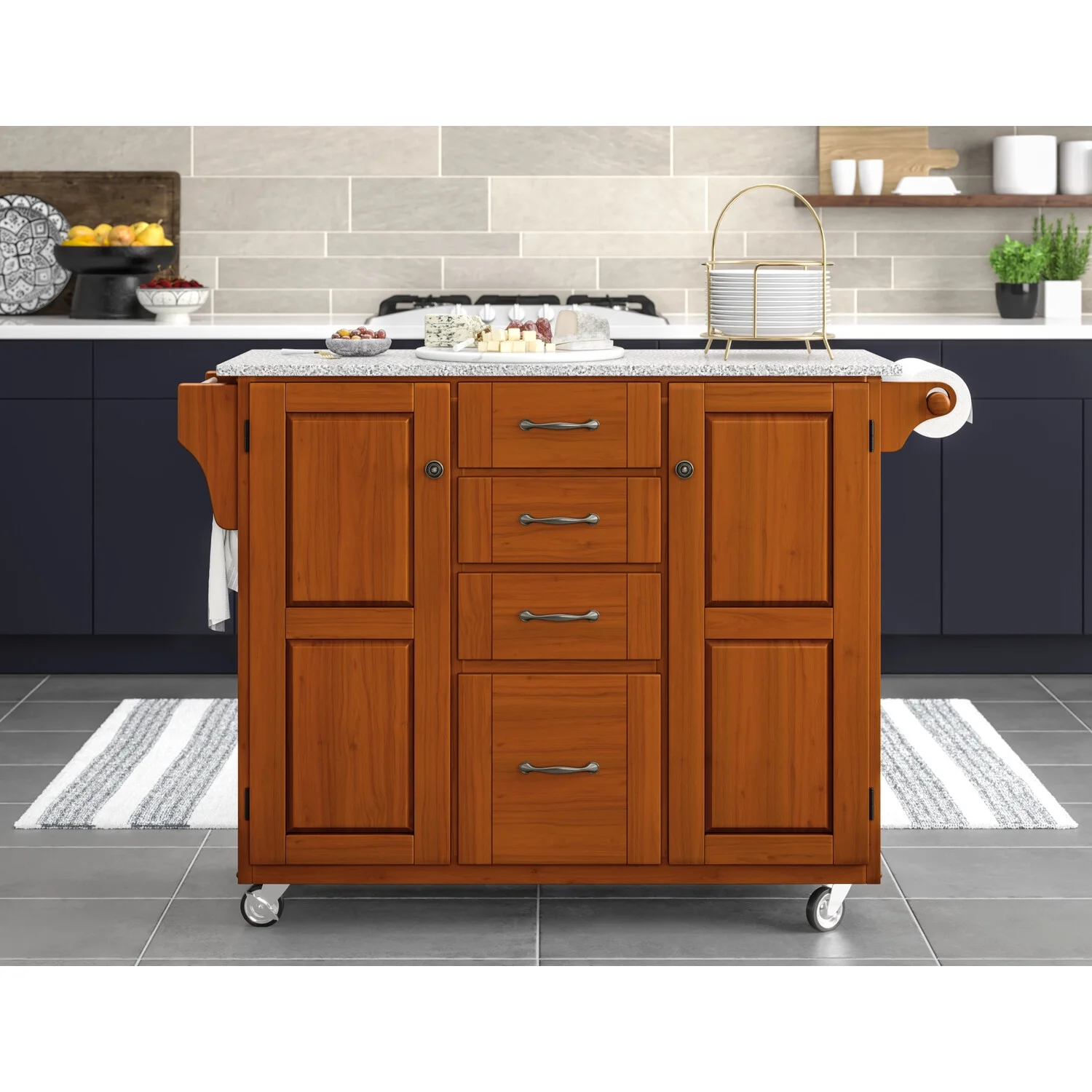 Homestyles Create-a-Cart Wood Rolling Kitchen Cart in Brown