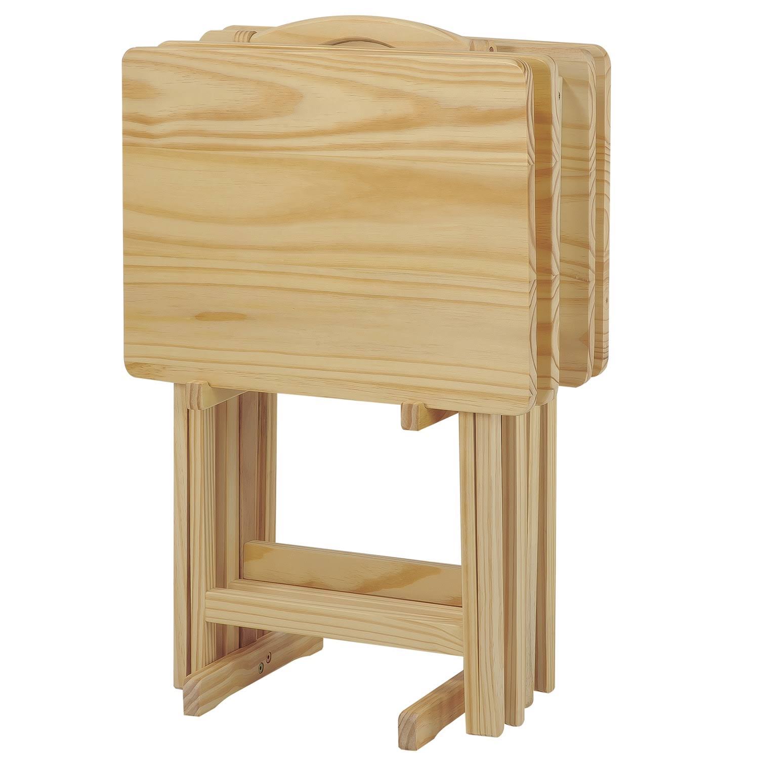 Casual Home TV Tray Table 5-Piece Set, Natural