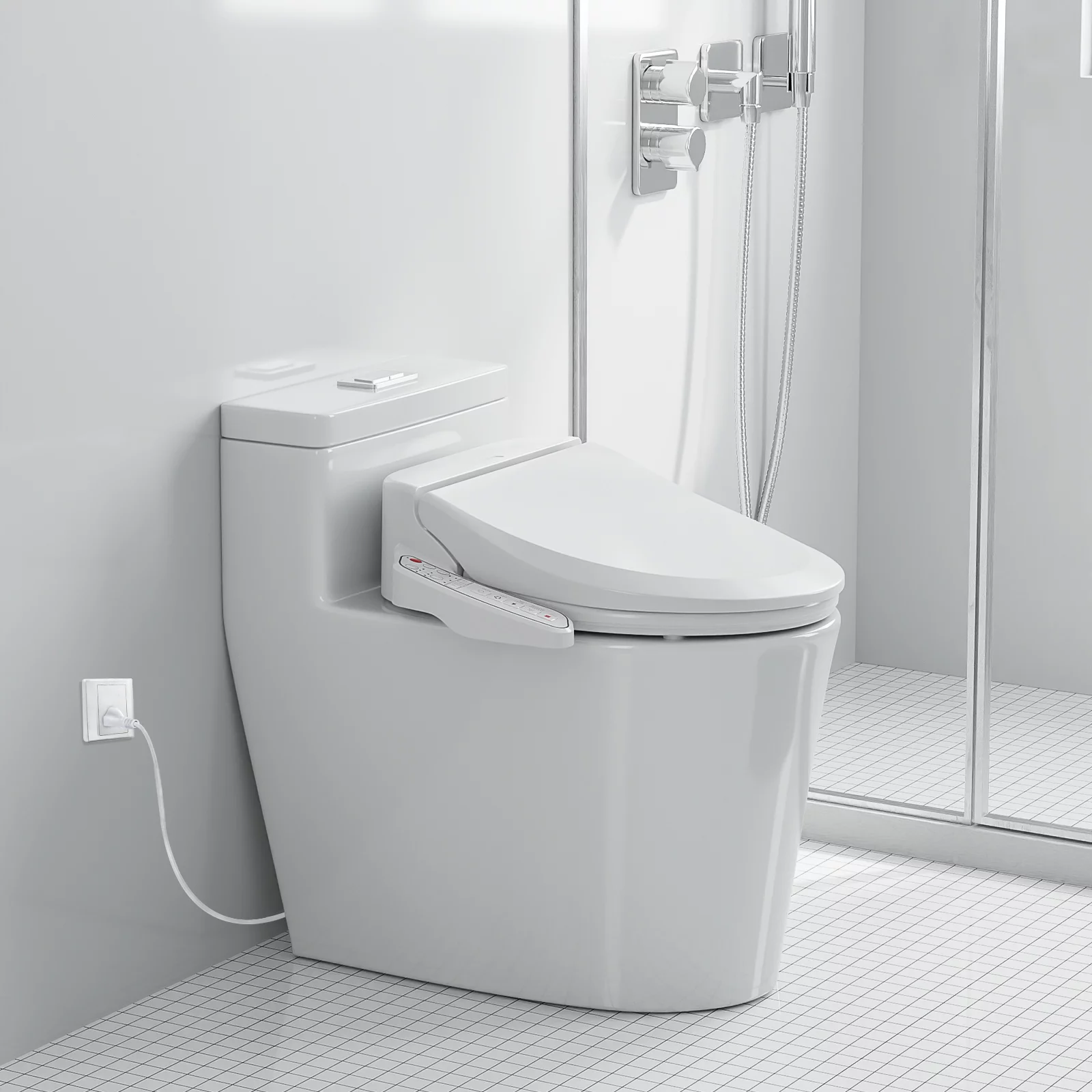 ZMJH ZMA102 Elongated Smart Toilet Seat, Unlimited Warm Water, Vortex Wash, Electronic Heated,Warm Air Dryer,Bidet Seat,Rear and Front Wash