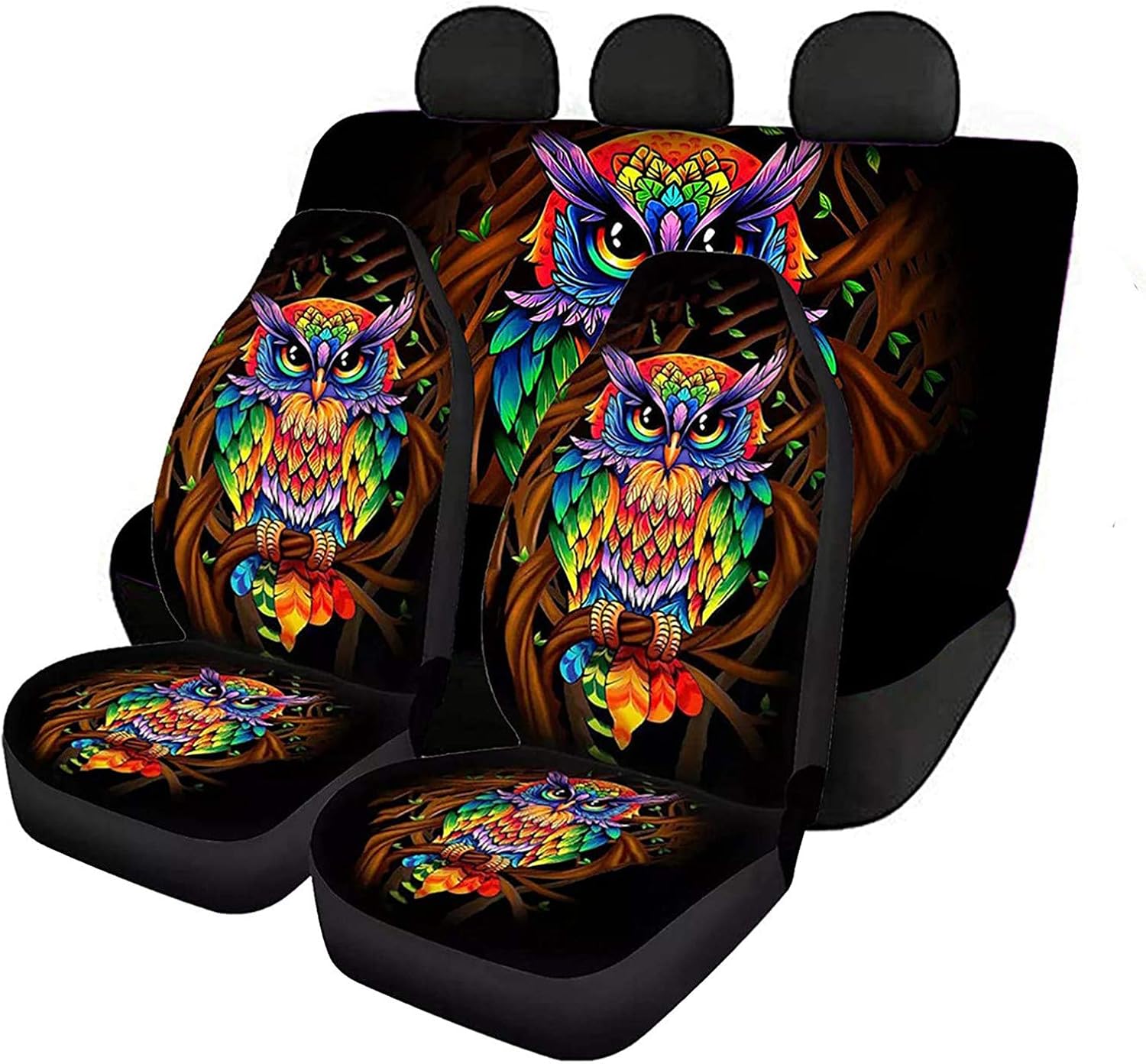 SEANATIVE Stretchy Car Seat Cover Camo Forest Deer Universal Car Interior Seat Cover Machine Washable Anti-Slip Front and Rear Bench Back Seat Cover