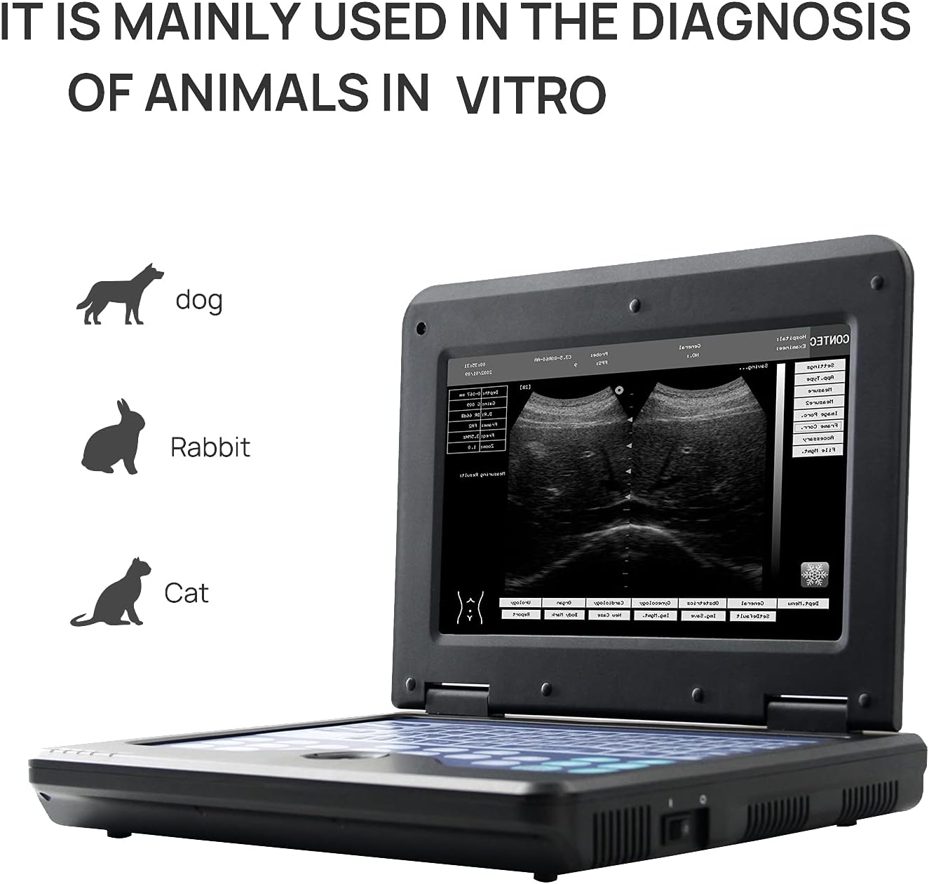 CONTEC USA Veterinary Laptop Machine Ultrasound Scanner Newest Horse/Equine/Cow/Sheep use (Convex & Rectal Linear Probe)