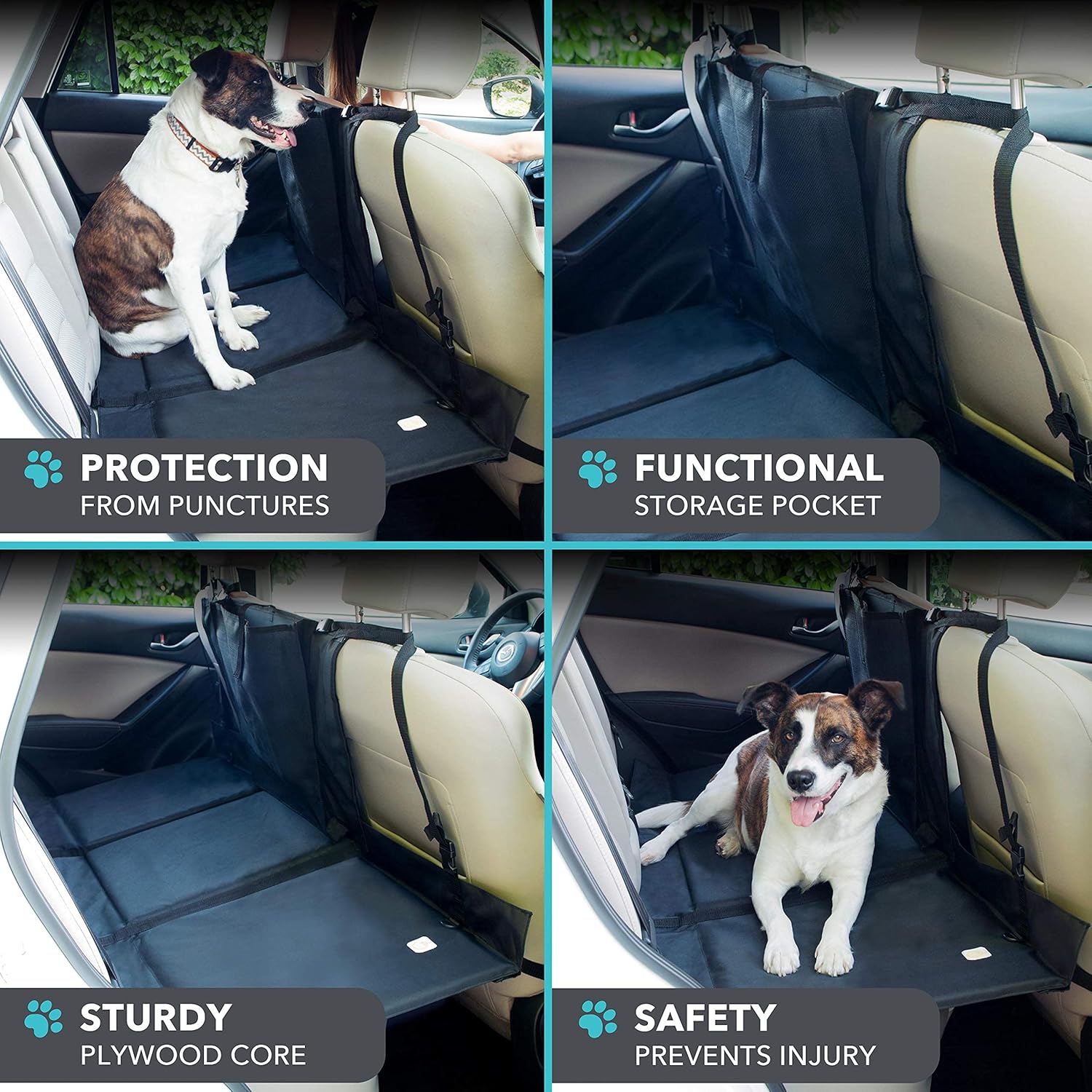 Frontpet Back seat Extender for Dogs - Backseat Pet Bridge Platform, Water Resistant Pet Car Barrier, Universal Fit, Trucks, SUVs