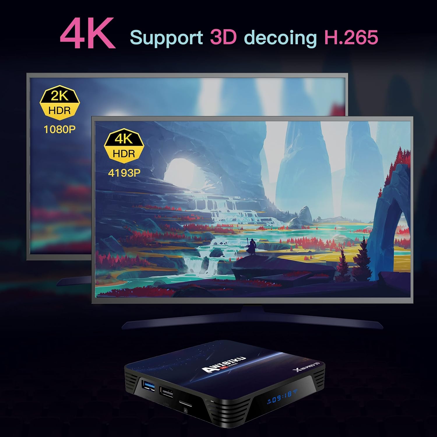 2022 Newest Android 11.0 TV Box, Android Box 4GB RAM 32GB ROM RK3318 Quad-core Smart Android TV Box 64bit