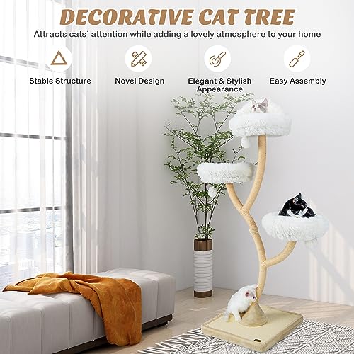 PETSITE 70" Tall Cat Tree, Cat Tower with Scratching Posts and Board