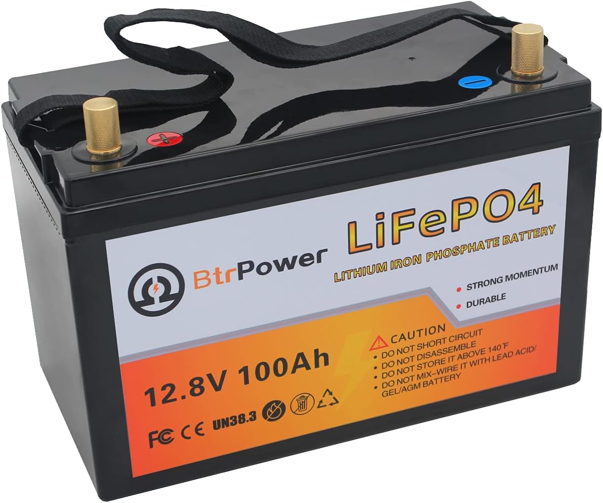 12V 200Ah Deep Cycle LiFePO4 Battery Lithium Iron LiFePO4 battery,Built-in 100A BMS and 4000-7000 Cycle,with 2560W Power Output Perfect for RV, Solar
