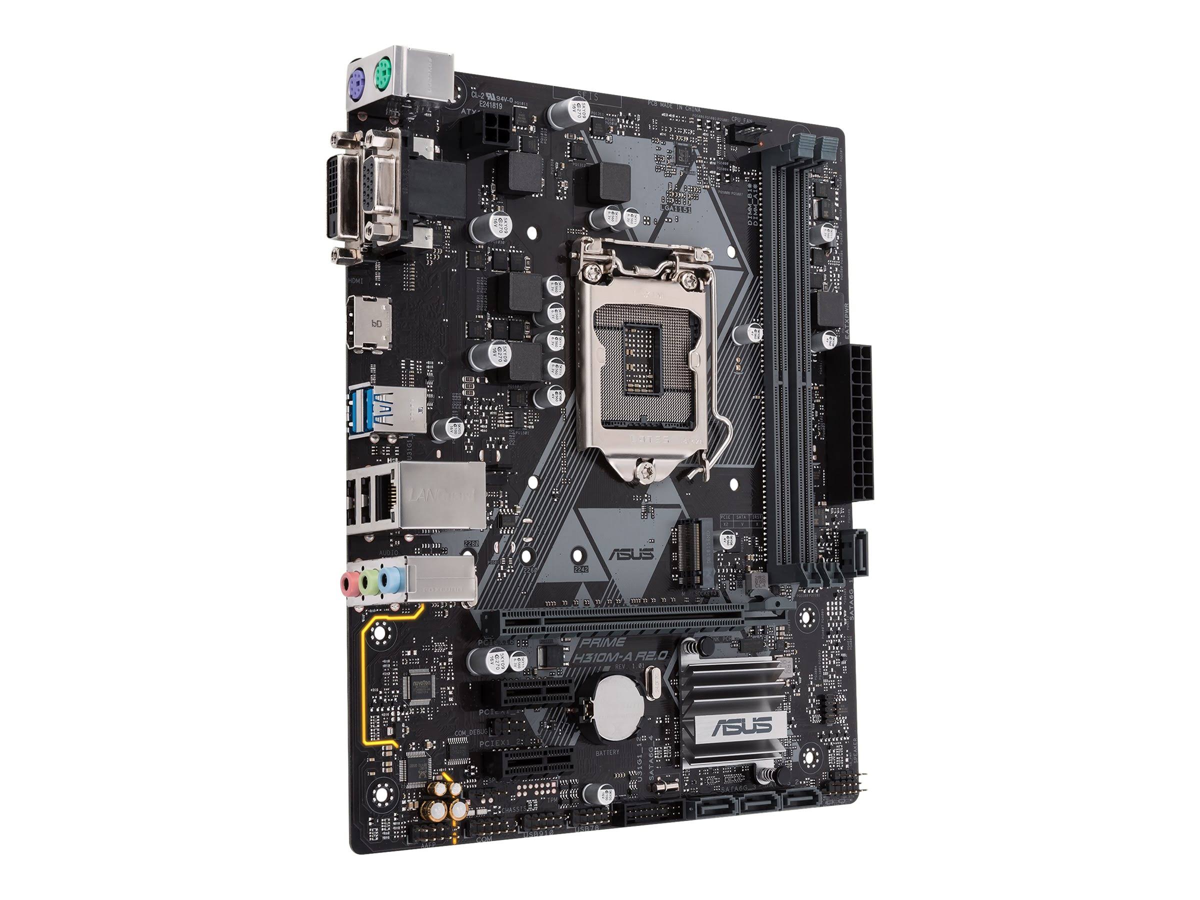 ASUS PRIME H310M-A R2.0/CSM with Intel H310 microATX Motherboard - LGA1151 Socket