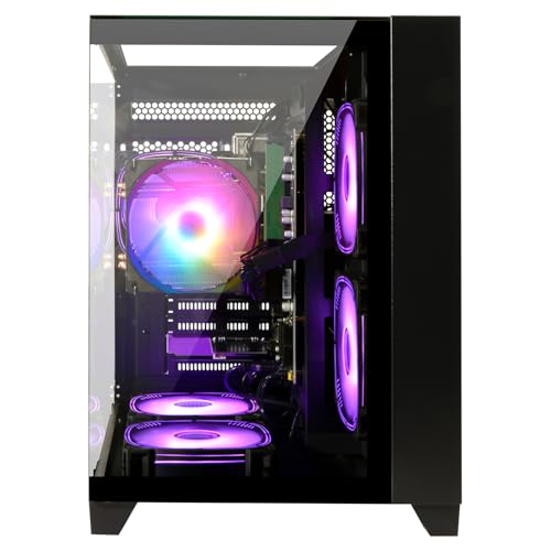 LXZ Desktop PC Computer AMD Ryzen 5 5600GT 6 core 3.9GHz, 16G DDR4 RAM, 512G NVME SSD, Tower Computer for Home and Office (Black)