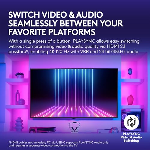Logitech G Astro A50 Omni-Platform Wireless Gaming Headset + Base Station for PS5, Xbox, PC: PLAYSYNC Audio Switcher,