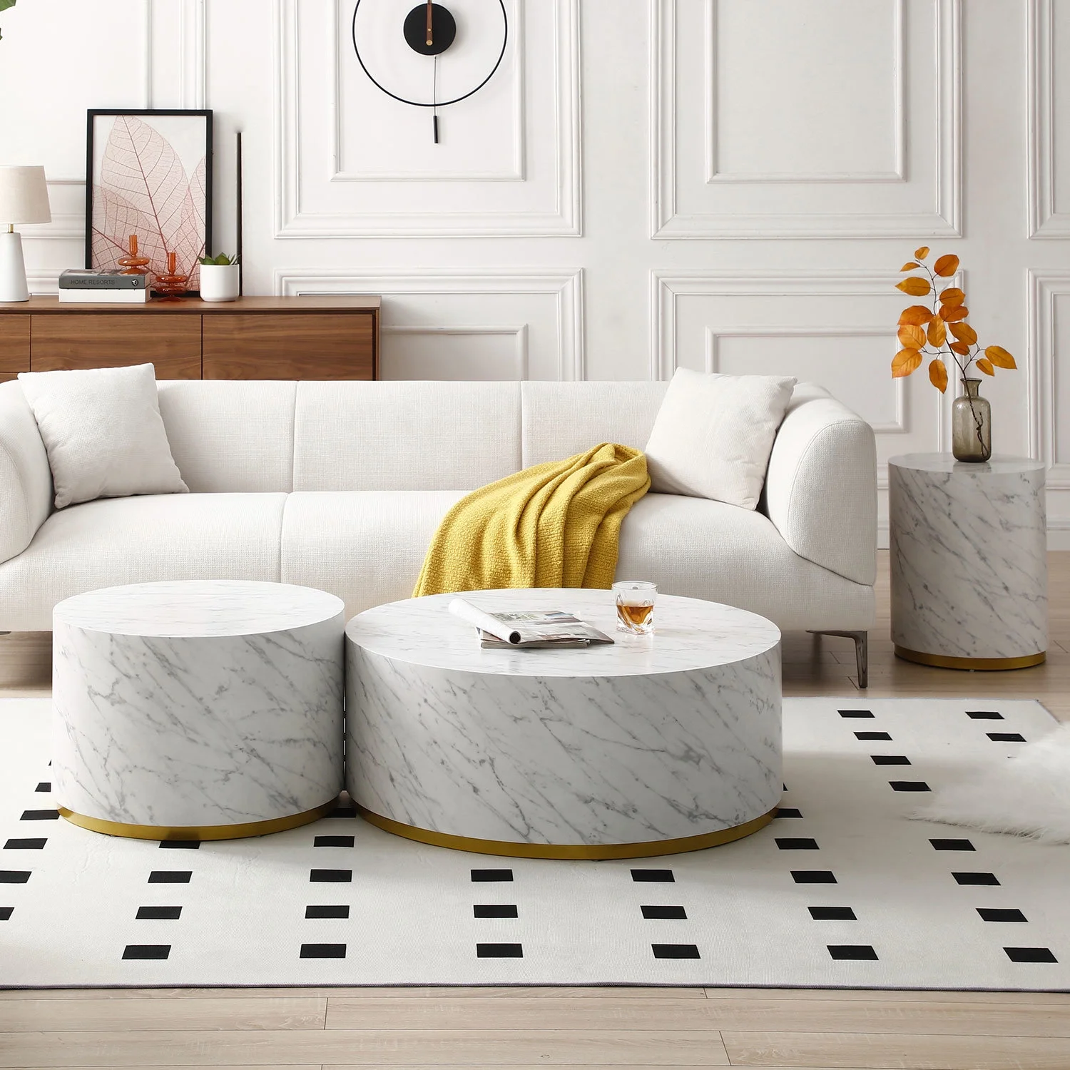 Marble Coffee Table - 56.0 - Modern Elegance