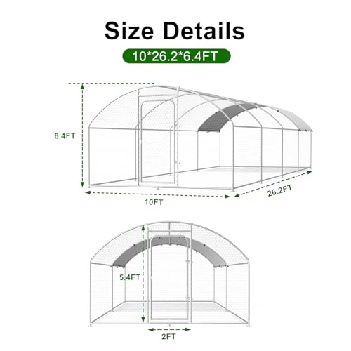 Large Metal Chicken Coop with Waterproof and UV-Resistant Cover