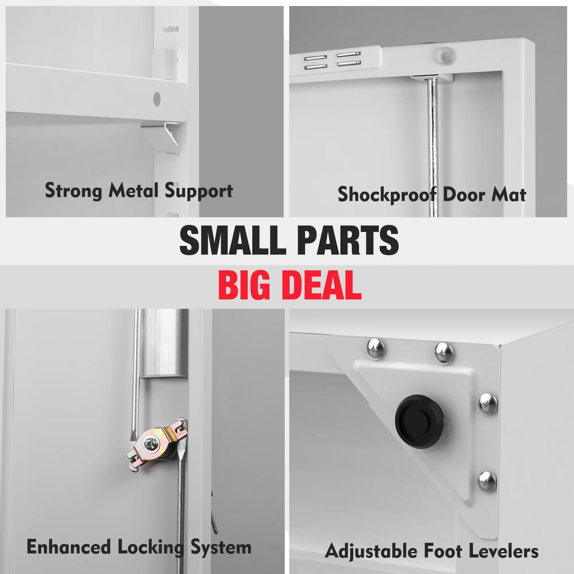 WORKPRO Metal Garage Storage Cabinet-White(31.5in.Wx15.75in.Dx71in.H), Solid packed
